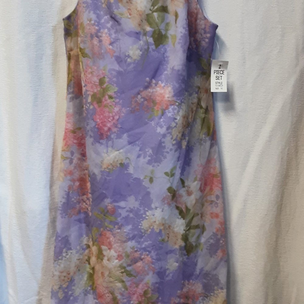 Floral Sleeveless Dress - Purple and Pink